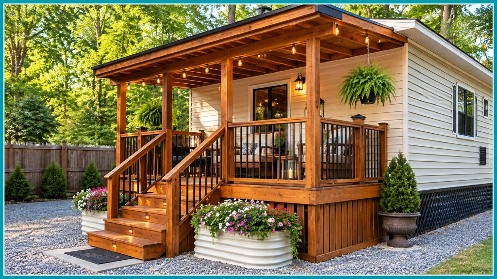 Small Wooden RV Porch
