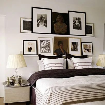 Style Artwork on a Bedroom Picture Ledge