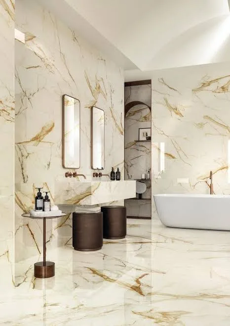 Textured Bathroom Floor Tiles for Added Traction